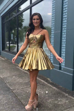 Silver A Line Halter Short Homecoming Dress Bmbride