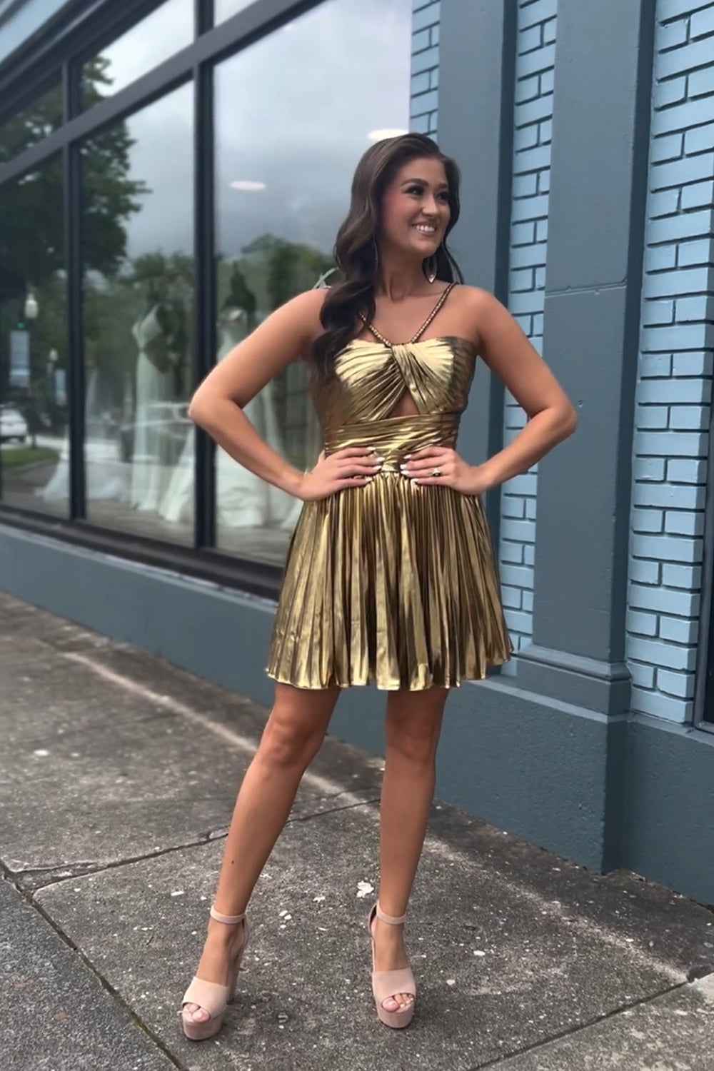 Silver A Line Halter Short Homecoming Dress Bmbride