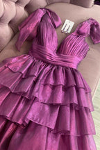 Royal Blue A Line Short Homecoming Dress With Ruffles Bmbride