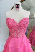 Sparkly Lilac Corset Beaded A Line Short Homecoming Dress with Ruffles Bmbride