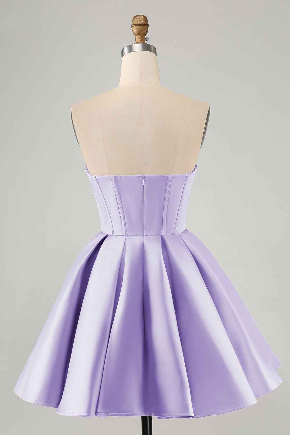 Trendy Fuchsia Corset A Line Strapless Short Homecoming Dress with Beadings
