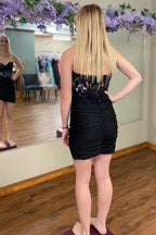Fuchsia Sweetheart Tight Corset Homecoming Dress with Beading BMBRIDE