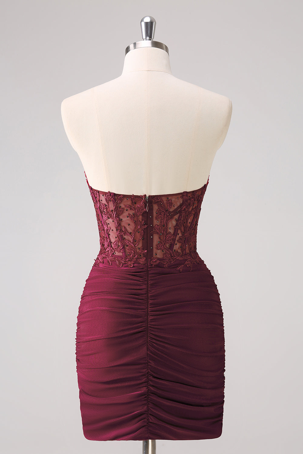 Fuchsia Sweetheart Tight Corset Homecoming Dress with Beading BMBRIDE