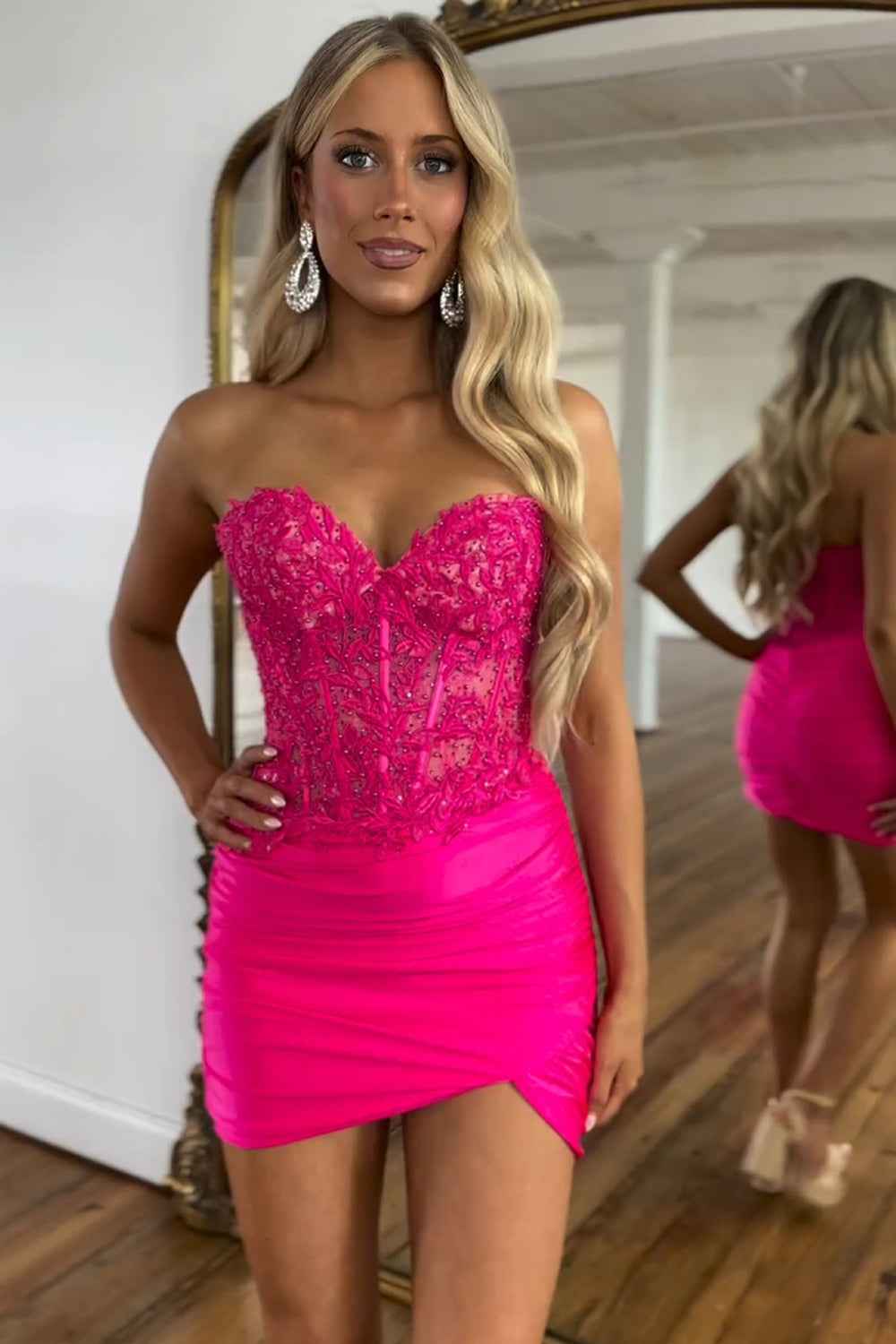 Sparkly Blue Corset Sequins Short Tight Homecoming Dress Bmbride