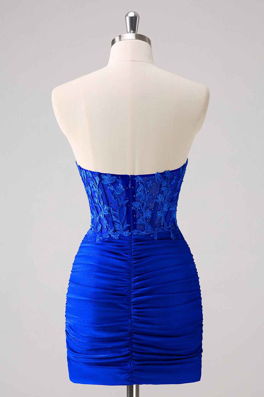 Strapless Corset Red Tight Short Homecoming Dress with Lace