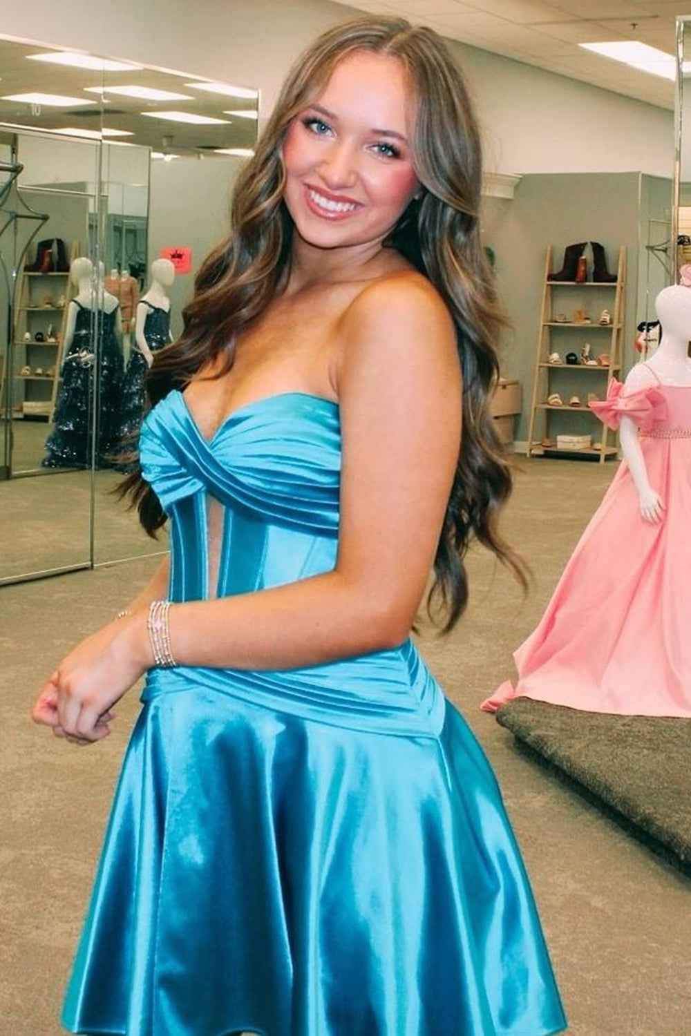 Fuchsia Sweetheart Corset A Line Short Homecoming Dress Bmbride