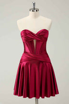 Fuchsia Sweetheart Corset A Line Short Homecoming Dress Bmbride