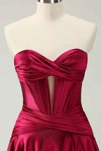 Fuchsia Sweetheart Corset A Line Short Homecoming Dress Bmbride