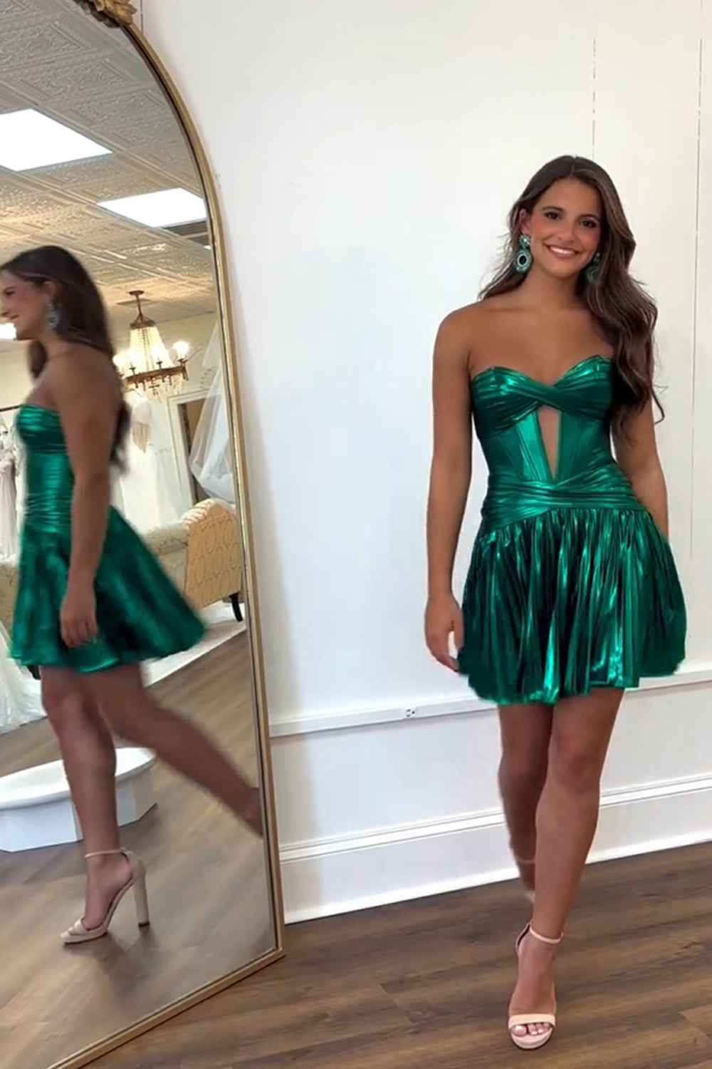 Dark Green Corset Sweetheart A Line Short Homecoming Dress Bmbride