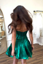 Dark Green Corset Sweetheart A Line Short Homecoming Dress Bmbride