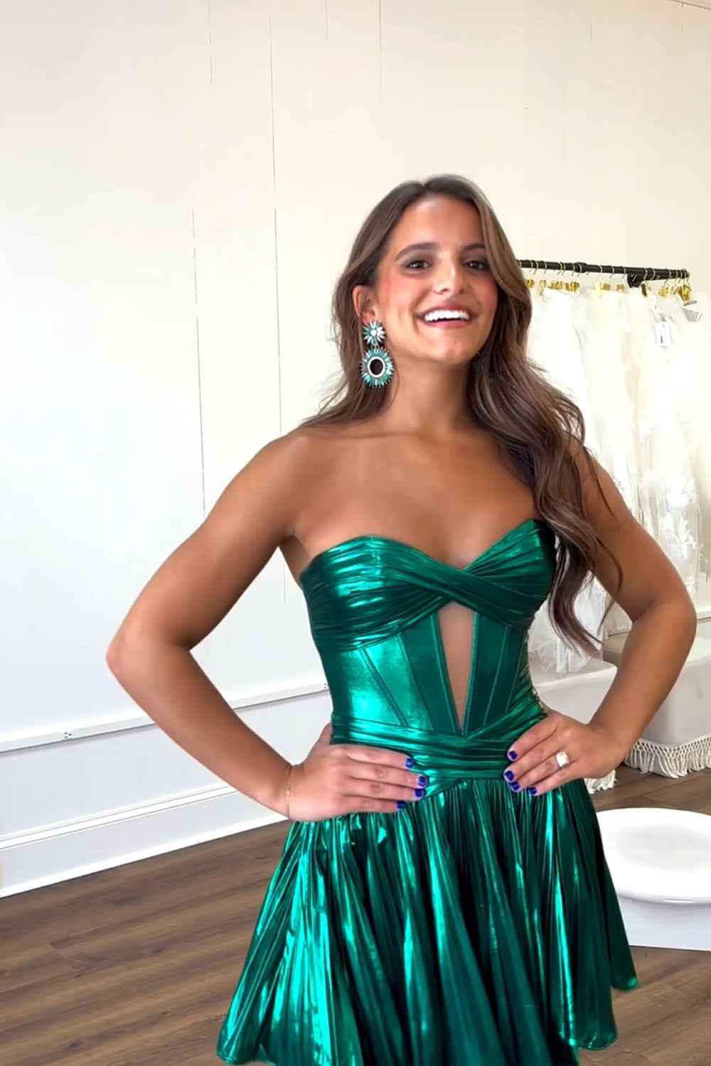 Dark Green Corset Sweetheart A Line Short Homecoming Dress Bmbride
