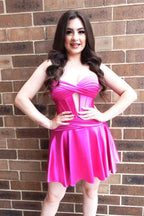 Fuchsia Sweetheart Corset A Line Short Homecoming Dress Bmbride