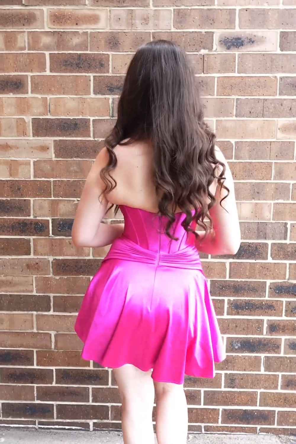 Fuchsia Sweetheart Corset A Line Short Homecoming Dress Bmbride