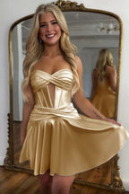 Fuchsia Sweetheart Corset A Line Short Homecoming Dress Bmbride