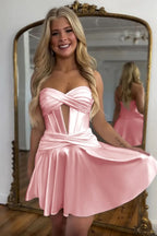 Fuchsia Sweetheart Corset A Line Short Homecoming Dress Bmbride