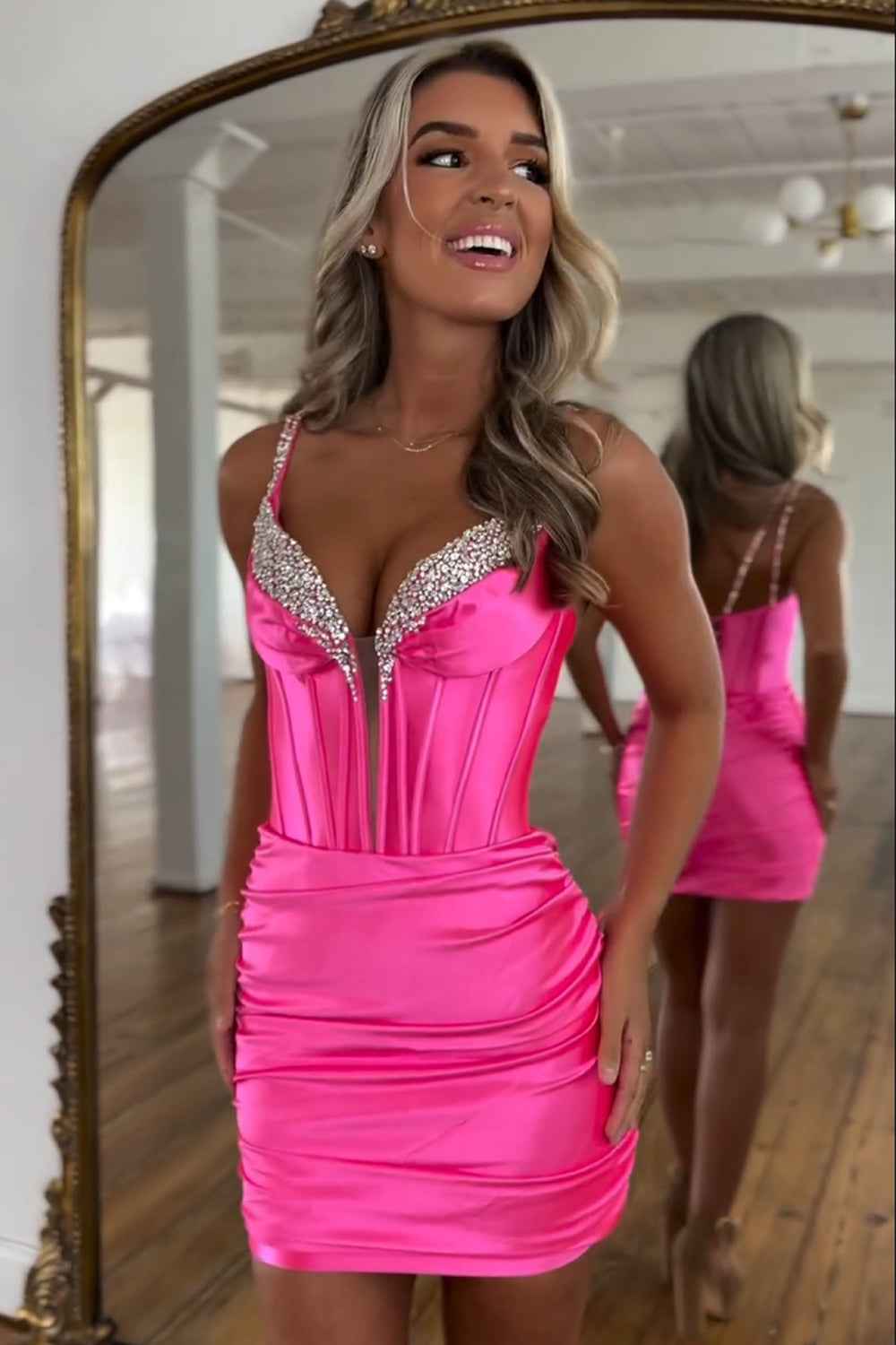 Sparkly Black Spaghetti Straps Tight Corset Homecoming Dress with Sequins