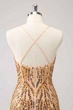 Sparkly Hot Pink Spaghetti Straps Sequins  Bodycon Short Homecoming Dress with Fringe