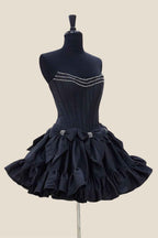 White Corset Sweetheart A Line Short Homecoming Dress With Bow Bmbride