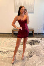 Sweetheart Blue Corset Tight Short Homecoming Dress Bmbride