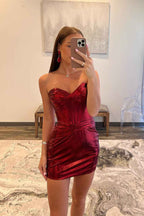 Sweetheart Blue Corset Tight Short Homecoming Dress Bmbride