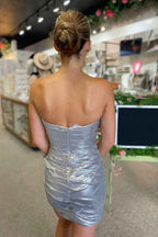 Sparkly Golden Sequins Sweetheart Tight Short Homecoming Dress Bmbride