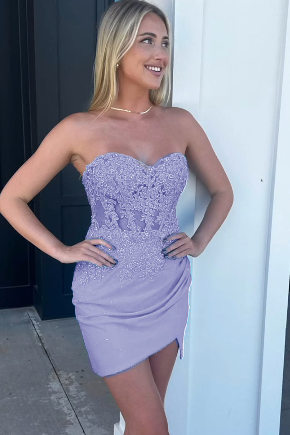 Fuchsia Sweetheart Tight Corset Homecoming Dress with Beading BMBRIDE