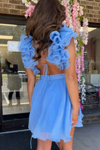 Fuchsia A Line Floral Short Homecoming Dress Bmbride