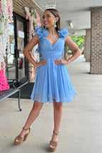 Fuchsia A Line Floral Short Homecoming Dress Bmbride