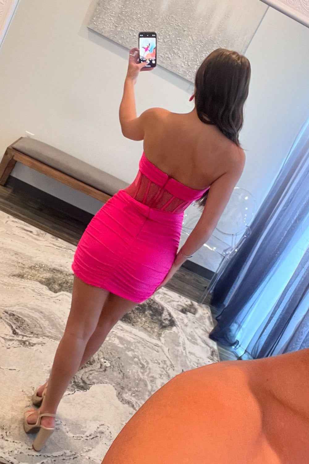 Burgundy Corset Sweetheart Tight Short Homecoming Dress Bmbride