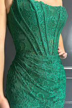 Sparkly Black Corset Strapless Tight Short Homecoming Dress