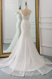 Sweetheart Lace Long Mermaid Wedding Dress with Cap Sleeves BM bride