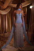 Sweetheart Strapless Sleeveless Long Prom Dress With Beading