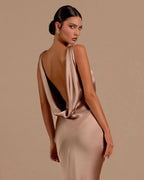 Elegant Champagne Mermaid Prom Dress Long Slimming BM bride