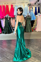 Glitter Yellow Sweetheart Mermaid Cut-out Long Prom Dress with Beading