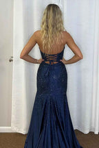 Glitter Lilac Sweetheart Mermaid Cut-out Long Prom Dress with Beading