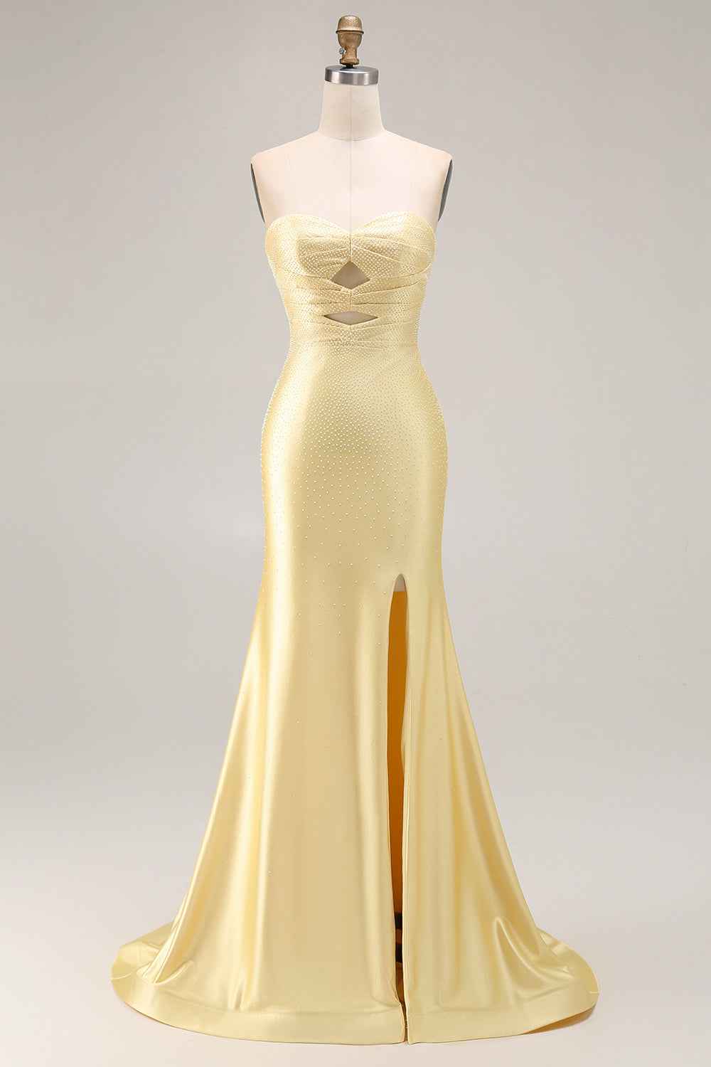 Sparkly Navy  Sweetheart Mermaid Cut Out Long Prom Dress with Beading