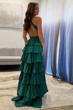 Black Sparkly A Line Beaded Long Corset Prom Dress with Slit