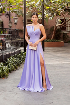 Spaghetti Strap Sleeveless A Line Long Prom Dress With Front Split