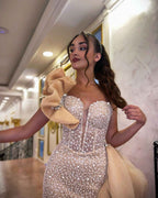 Stunning Sequins Sweetheart One Shoulder Sleeveless Prom Dress With Ruffles