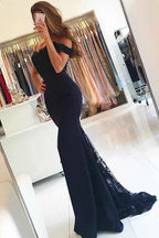 Off the Shoulder Strapless Sleeveless Prom Dress Mermaid With Appliques