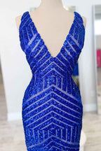 Sparkly White Sequins V-Neck Tight Homecoming Dress Bmbride