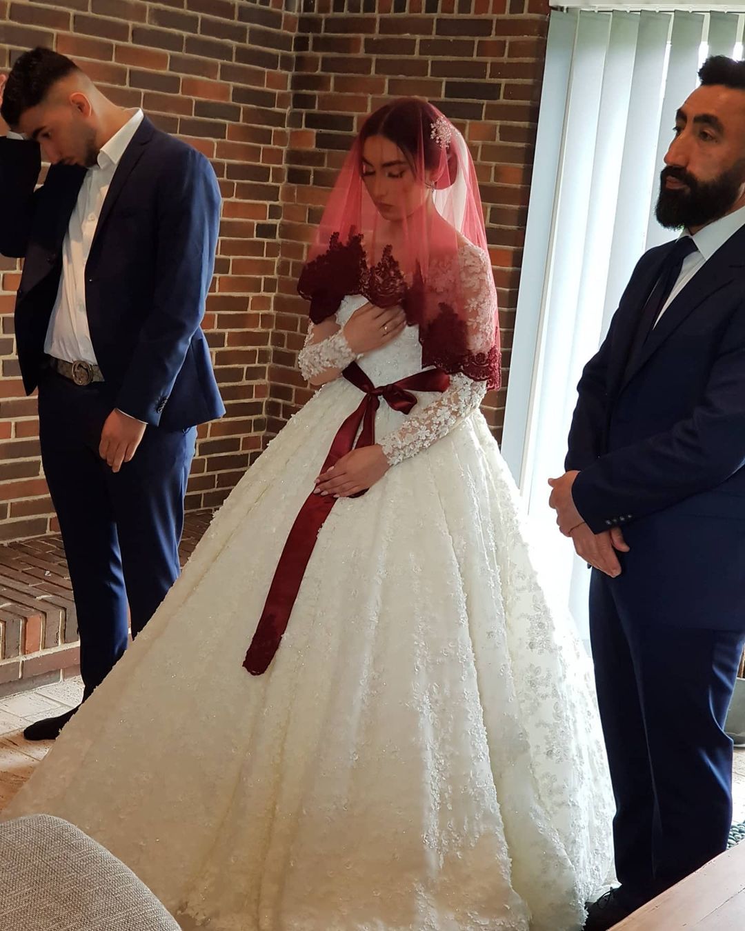 Elegant Long Sleeve Lace Princess Wedding Dress BM bride