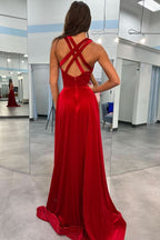Elegant Purple V-Neck Lace-Up Mermaid Long Formal Dress with Detailed Appliques BM bride