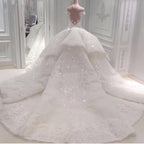 Gorgeous Off-the-Shoulder Ball Gown Wedding Dress with Beadings BM bride