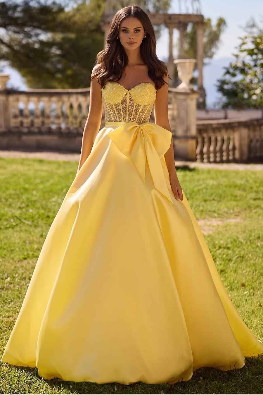 Sleeveless Sweetheart Strapless Long Prom Dress With Bowknot