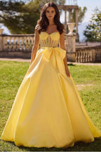 Sleeveless Sweetheart Strapless Long Prom Dress With Bowknot