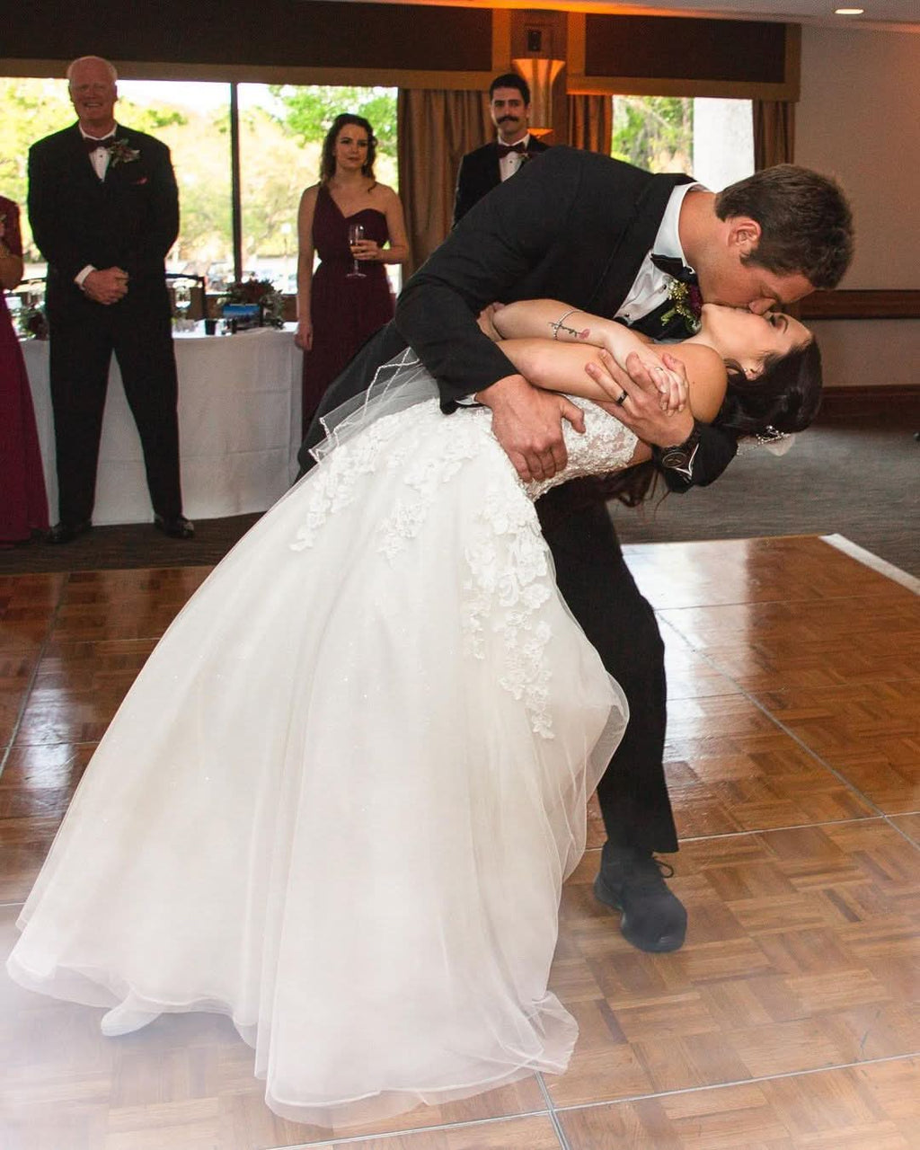 Sleeveless Bateau Backless A-line Church Train Wedding Dress With Appliques Lace BM bride