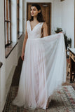 Open Back Lace Beach Wedding Dress BM bride