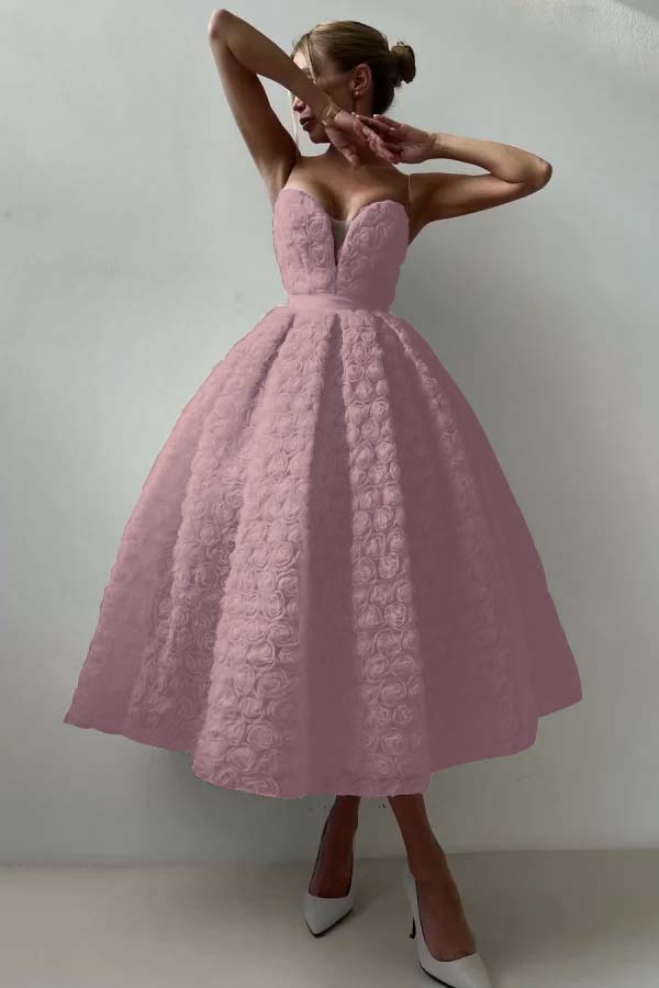 Strapless Sleeveless Long A Line Prom Dress With Appliques Belt