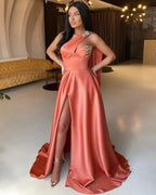 One Shoulder Beaded Mermaid Prom Dress with Front Split BM bride